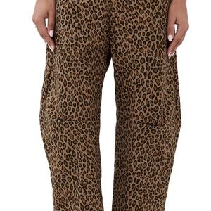 Nili Lotan Brown Leopard Print Emerson Pants